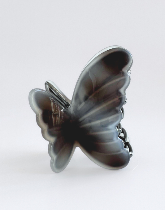 wing clip butterfly grey