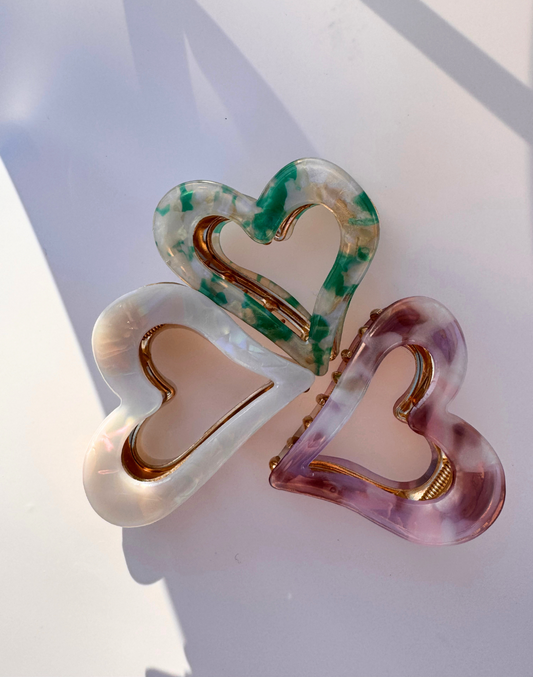 Heart / White / Hair Clips