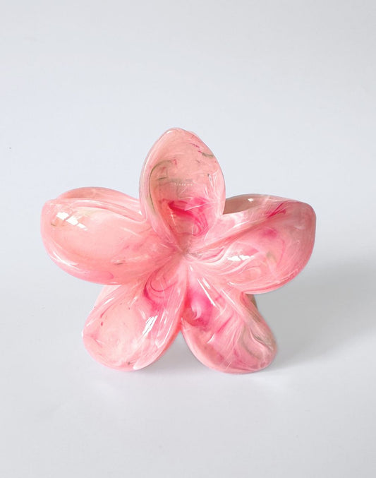 pink flower hair clip