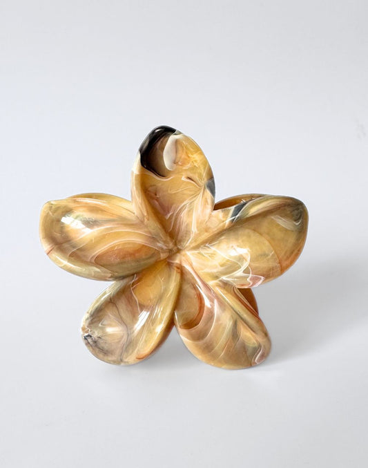 gold flower hair clip