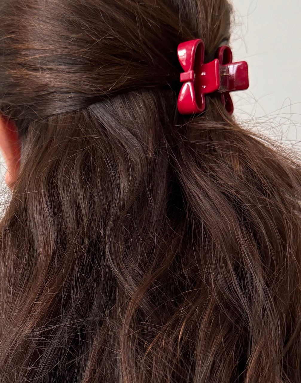 bow hair clip red