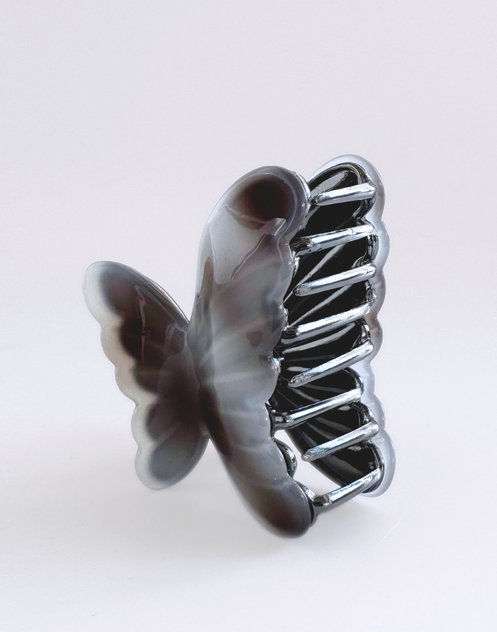 butterfly wing clip grey