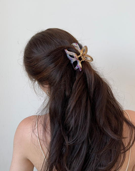 butterfly claw clip hairstyle