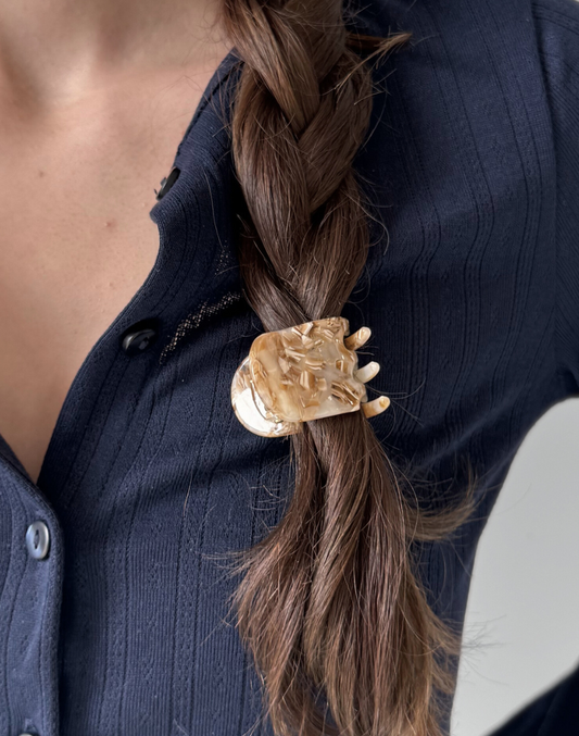 small hair clip hairstyle