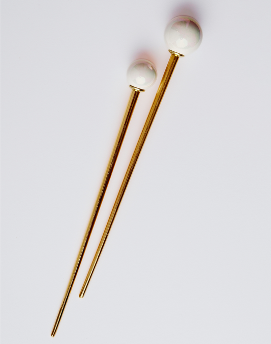 marble hair pins