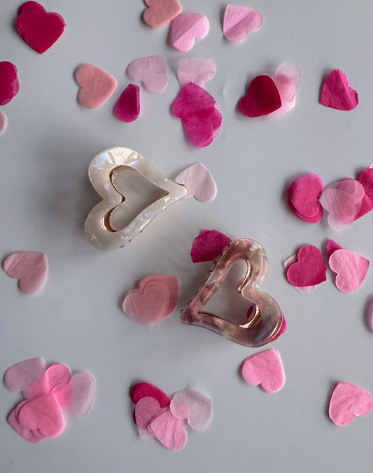heart hair clips