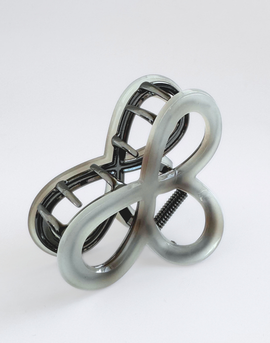 bow clip grey for long hair