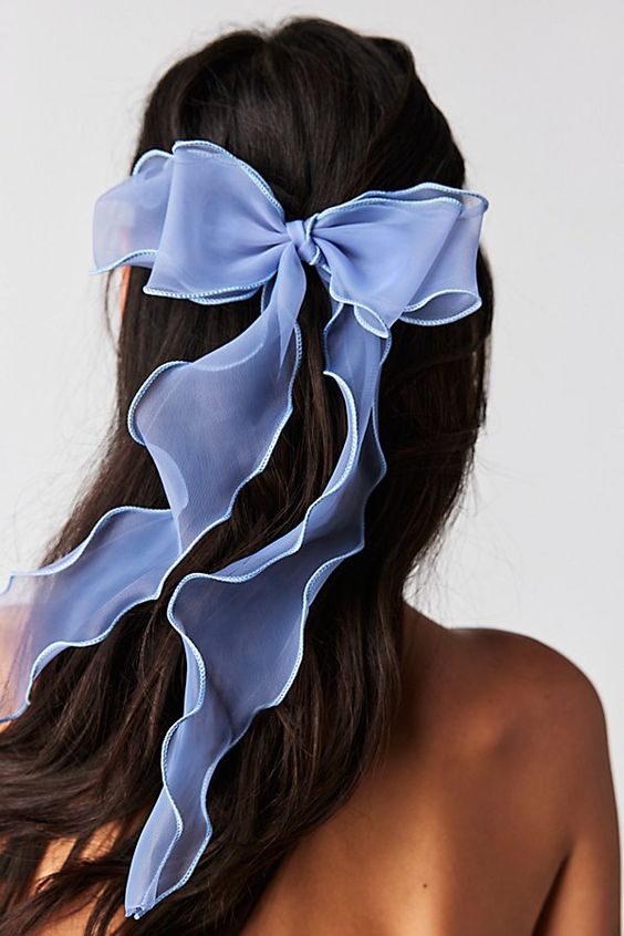 blue hair bow
