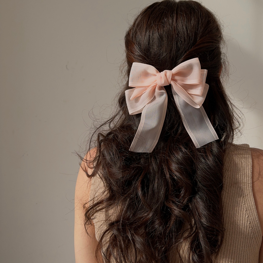 pink hair clip bow