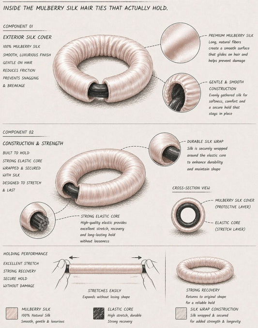 silk hair tie structure