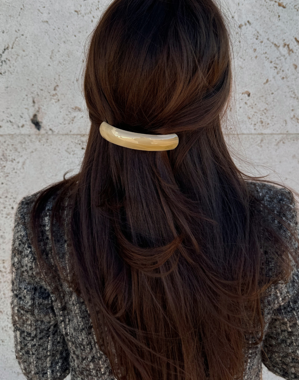 cream hair barrette